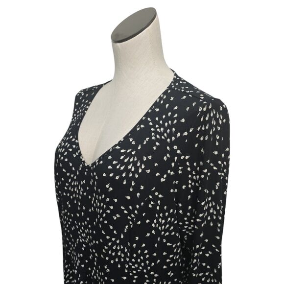 J. Jill Wearever Collection‎ Black and White Print Dress Size Large Long Sleeve - Picture 8 of 10